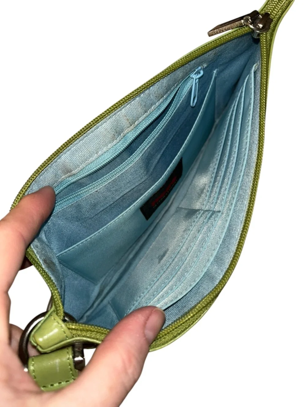 HOBO Spring Summer green leather wristlet clutch wallet bag purse